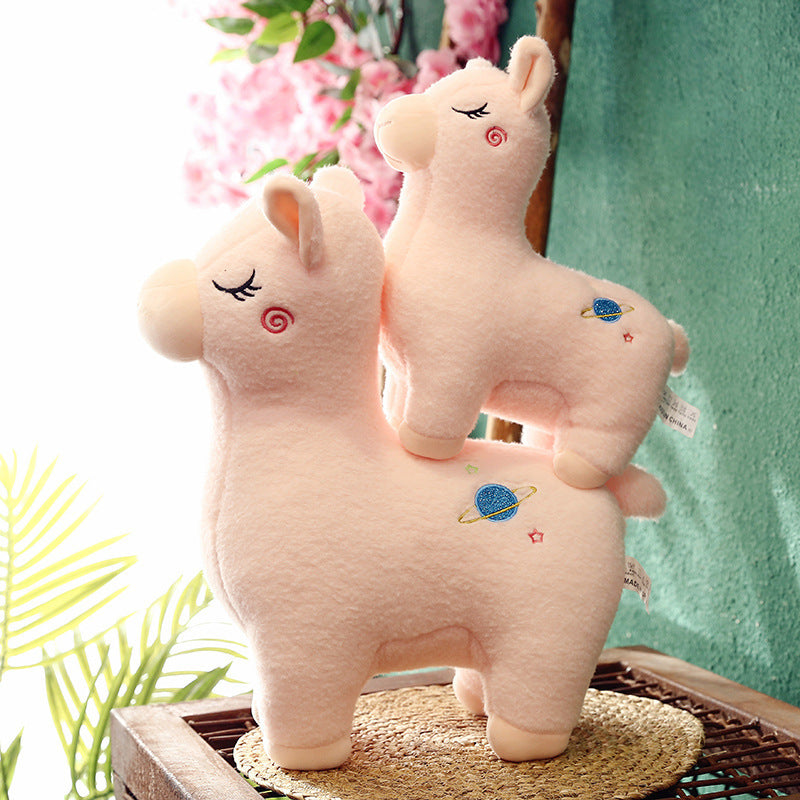 Cute Alpaca Plush Pillow Toy for Girls' Birthday Gift