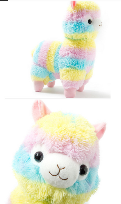 Colorful Alpaca Plush Toy - Cute Sheep Pillow for Girls